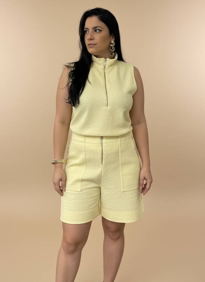 Conjunto Lisboa: Blusa e Bermuda em Malha Tweed - Imagem 7